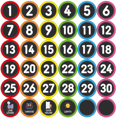 ELEPHANTBOAT 36pcs 4 Inch Number Spot Markers Stickers for Classroom Floor Line Up Spots