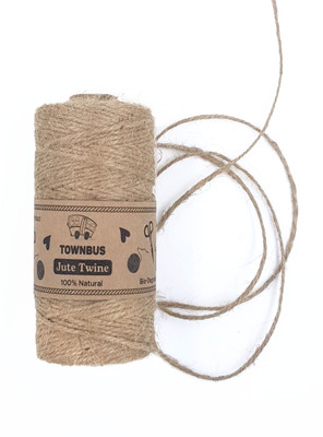 TOWNBUS 50 Meters of 3 ply Raw Natural Jute twine For arts and crafts, Packaging rope