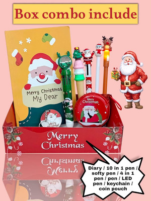 AMYCAUR Christmas Theme Combo Gift for Kids, Stationery Combo (Pack of 8pcs)