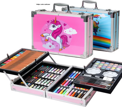 Toxen 145 Pcs Professional Deluxe Art Set, Drawing Kit with Colored Pencils, Markers