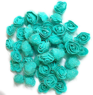 PPF Green Rose Artificial Flower(9.4 cm, Pack of 12, Flower Bunch)