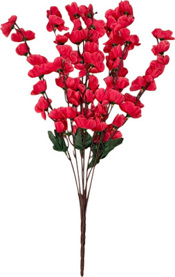 Daissy Raise Red Cherry Blossom Artificial Flower(55 cm, Pack of 1, Flower Bunch)