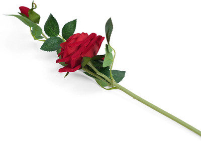 Print Panda PP ROSE Red Rose Artificial Flower(43 cm, Pack of 1, Single Flower)