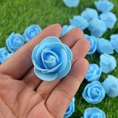 Shineyou Flower Velvet | Pack of 25 (Sky Blue) Blue Rose Artificial Flower(16 cm, Pack of 25, Flower Bunch)