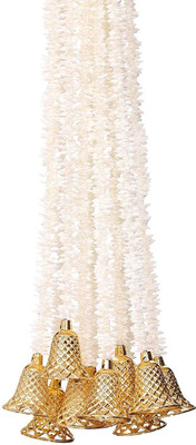 Smizzy Artificial Flower Strings For Decoration Pooja Room Mandir Wedding Decoration White Wild Flower Artificial Flower(90 inch, Pack of 4, Garlands)