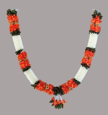 SujArta Orange, White Jasmine Artificial Flower(21 inch, Pack of 1, Garlands)