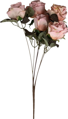 VENSA KINS Pink Rose Artificial Flower(50 cm, Pack of 1, Flower Bunch)