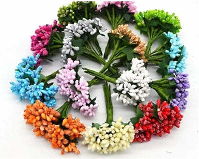 Arun Multicolor Jasmine Artificial Flower(1 cm, Pack of 9, Flower Bunch)
