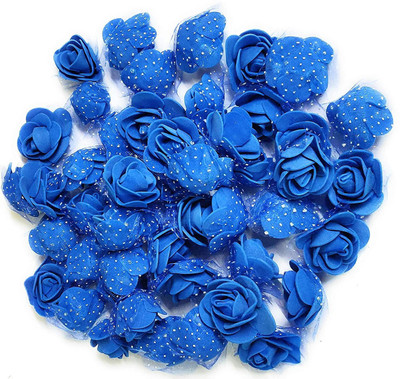 Arun Blue Rose Artificial Flower(9.4 cm, Pack of 9, Flower Bunch)