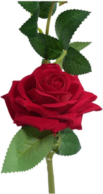 SURJEET Decorative Red Rose Artificial Flower(43 cm, Pack of 1, Single Flower)