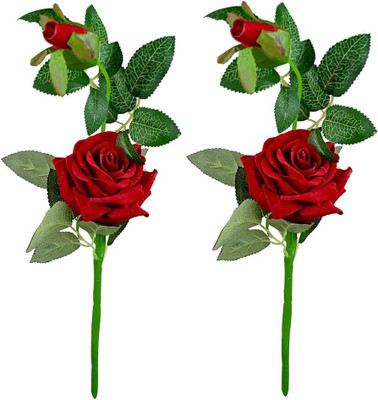 GuptaFlowers ROSE STICK Red Rose Artificial Flower(50 cm, Pack of 1, Single Flower)