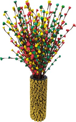 fab n Style Handmade Dry Flower Stick Home decor Flower for Vase Green, Yellow, Red Rose, Orchids Artificial Flower(28 inch, Pack of 1, Flower Bunch)