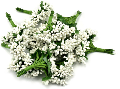 viraj White Jasmine Artificial Flower(7 cm, Pack of 11, Flower Bunch)