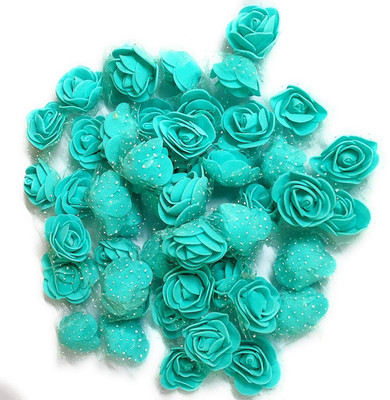 Aug Green Rose Artificial Flower(9.4 cm, Pack of 9, Flower Bunch)