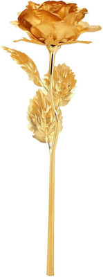 Taars Gold Rose Artificial Flower(30 cm, Pack of 1, Single Flower)