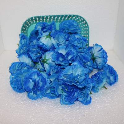 TFH Blue Carnations Artificial Flower(7 cm, Pack of 20, Single Flower)