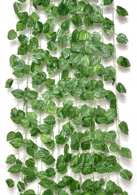 NERAPI 8 Piece Attractive green leaves Hanging Money Plant Creepers, Green Wild Flower Artificial Flower(69 cm, Pack of 8, Vine & Creepers)