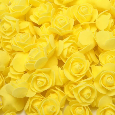 viraj Yellow Rose Artificial Flower(1 cm, Pack of 11, Single Flower)