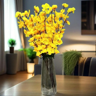 Procyon Yellow Orchids Artificial Flower(55 cm, Pack of 1, Flower Bunch)
