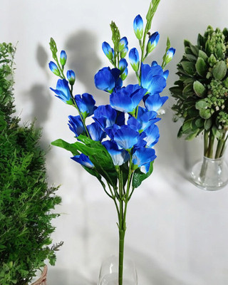 Bloom Boom Gladiolus_artificial flower bunch for home decoration Blue Gladiolus Artificial Flower(24.5 cm, Pack of 1, Flower Bunch)
