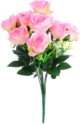 Siddhivinayak Rose for Vase (9 Heads) Pink Rose Artificial Flower(12 inch, Pack of 1, Flower Bunch) deal from flipkart Siddhivinayak Rose for Vase (9 Heads) Pink Rose Artificial Flower(12 inch, Pack of 1, Flower Bunch) deal from flipkart