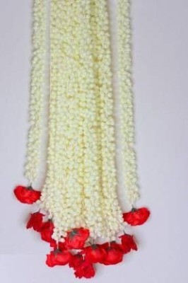 SHREYA-FASHION Artificial Mogra Jasmine with Flower Garland String (PACK OF 12) For all festivals and special events ,Home, Office,Garden Diwali Decorations White, Red Jasmine Artificial Flower(30 inch, Pack of 12, Garlands)