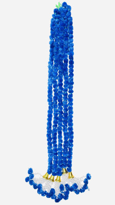 Om Divya Darshan Artificial Marigold Fluffy Flowers Garlands for Torans/Wall hangings Decoration Blue Marigold Artificial Flower(152.4 cm, Pack of 5, Garlands)