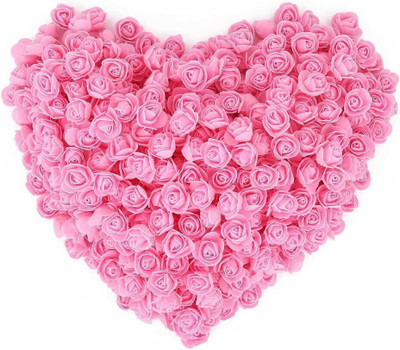 SHIVAMKRAFT 100 PCS Light Pink Foam Rose Flower Heads, Red Rose Flower Head for DIY Crafts Pink Rose Artificial Flower(1.5 cm, Pack of 100, Single Flower)