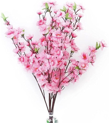 adeba décor Pink Apple Blossom Artificial Flower(10 cm, Pack of 1, Flower Bunch)