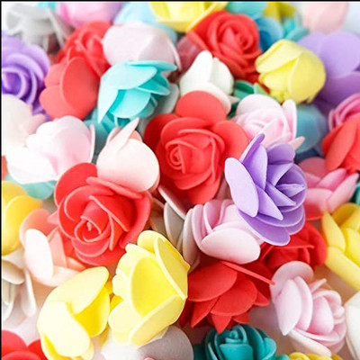 VRB Dec Multicolor Rose Artificial Flower(1.18 inch, Pack of 100, Flower Bunch)