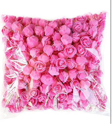 ANKIT TRADERS Artificial Foam Pink Rose Flowers for Decoration | Art and Craft Work Pink Rose Artificial Flower(2 cm, Pack of 100, Flower Bunch)