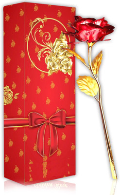 my celebrat Red With Red Box Red Rose Artificial Flower(9 inch, Pack of 1, Single Flower)