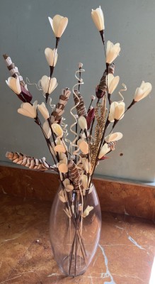 fab n Style Natural Dried Flower Bunch with Filler Sticks White, Brown Dried Sticks, Lily, Dried Twigs Artificial Flower(28 inch, Pack of 1, Flower Bunch)