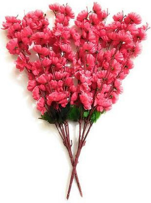 Procyon Red Orchids Artificial Flower(55 cm, Pack of 2, Flower Bunch)