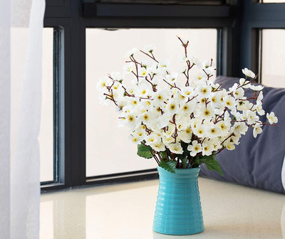 well art gallery Well Art Gallery Artificial Flower Bloosam for Home Decoration White Peach Blossom Artificial Flower(55 cm, Pack of 1, Flower Bunch)