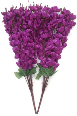 Procyon Purple Orchids Artificial Flower(55 cm, Pack of 2, Flower Bunch)