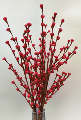 PUPRIWALL Dried Artificial Red Rose Flower Bunches Without Pot Red Dried Sticks, Rose Artificial Flower(25 inch, Pack of 1, Flower Bunch)