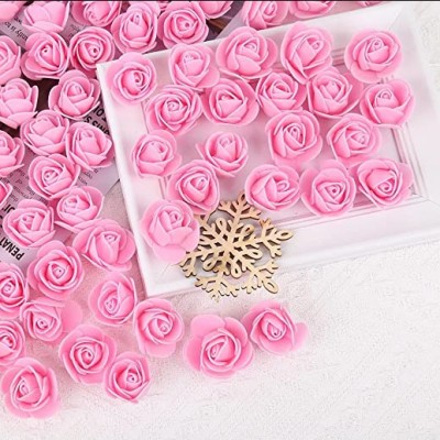 VRB Dec Pink Rose Artificial Flower(1.18 inch, Pack of 100, Flower Bunch)