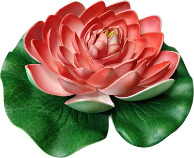 ENDECOR Red Lotus Artificial Flower(5 cm, Pack of 1, Single Flower)