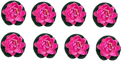 ShreeRadheArts Artificial flowers Floating Pink Lotus Artificial Flower Pink Lotus Artificial Flower(3 inch, Pack of 1, Single Flower)