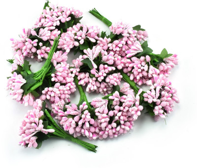 viraj Pink Jasmine Artificial Flower(7 cm, Pack of 11, Flower Bunch)
