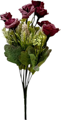 Faith enterprise Purple Rose Artificial Flower(33 cm, Pack of 1, Flower Bunch)