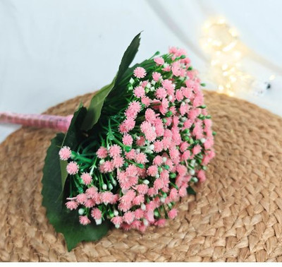 Craft Farm Plastic Artificial Flower Sticks Home, Bouquets Decoration (Pink) Pink Dried Sticks Artificial Flower(32 cm, Pack of 1, Flower Bunch)