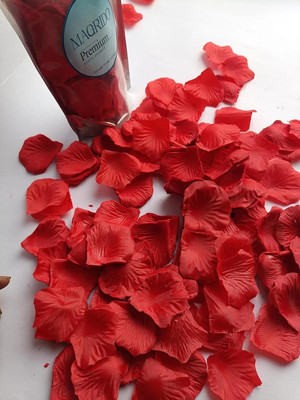 Tudoccy Artificial Plant Silk Rose Petals Decoration For Romantic Night Event, Party Red Rose Artificial Flower(5 cm, Pack of 1200, Single Flower)