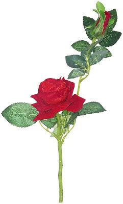 Ukv collection real red rose stick Red Rose Artificial Flower(15 cm, Pack of 1, Single Flower)