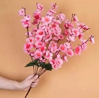 zoanto Pink Cherry Blossom Artificial Flower(55 cm, Pack of 1, Flower Bunch)