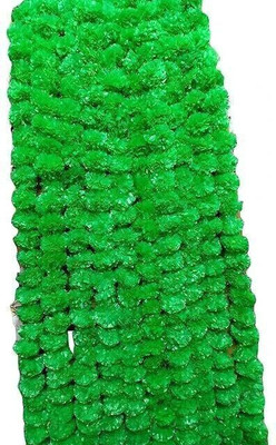 MIFADECOR Artificial Flowers for Decoration/Marigold Garlands/Festive Decor (52inch) Green Marigold Artificial Flower(132 cm, Pack of 10, Garlands)