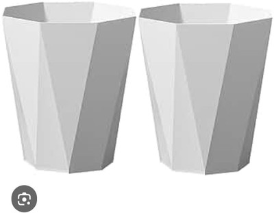 AZEESHA Flower pot White Rose Artificial Flower(10 cm, Pack of 2, Flower with Basket)