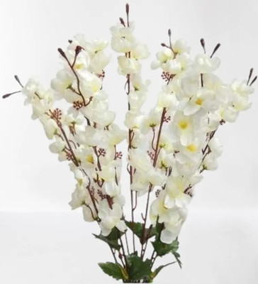 Procyon White Orchids Artificial Flower(55 cm, Pack of 1, Flower Bunch)