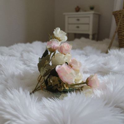 Freebies Royal Bloom Handmade Rose Bunch Pink Rose Artificial Flower(26 cm, Pack of 12, Flower Bunch)